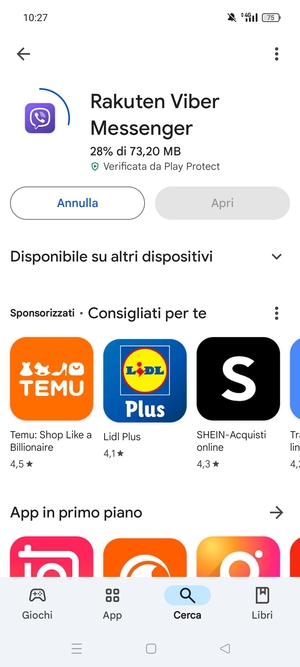 Attendi il completamento del processo di installazione