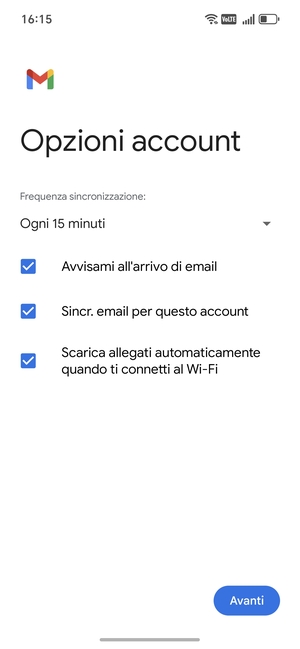 Seleziona Avanti