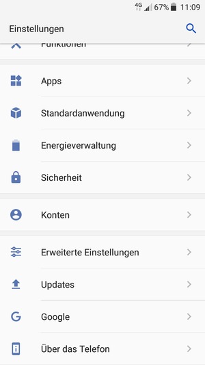 Scrollen Sie und wählen Sie Updates