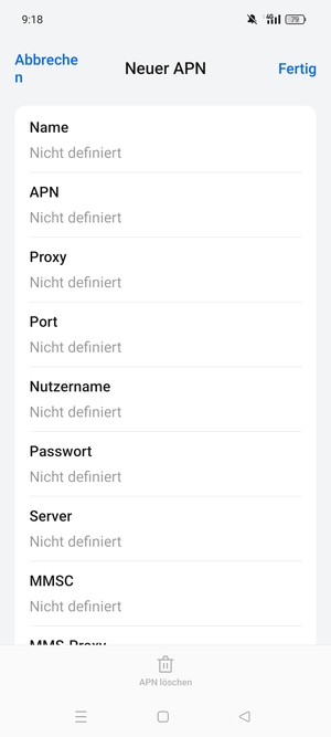 Geben Sie Internet-Informationen ein