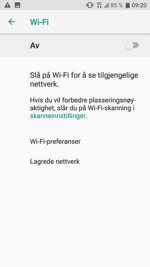 Slå Wi-Fi på
