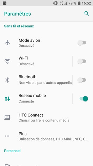 Sélectionnez Réseau mobile