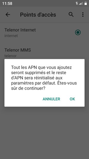 Sélectionnez OK