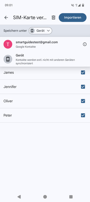 Wählen Sie Ihr Google Konto
