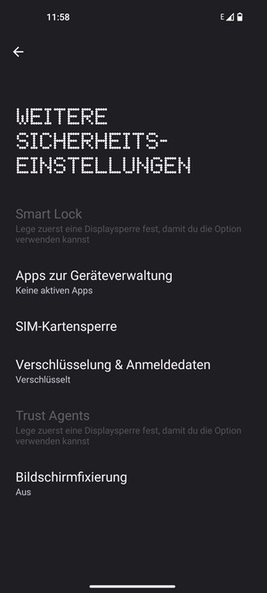 Wählen Sie SIM-Kartensperre