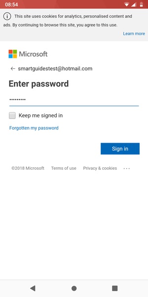 Enter your password and select Sign in