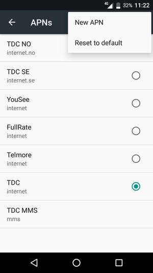 Select Reset to default