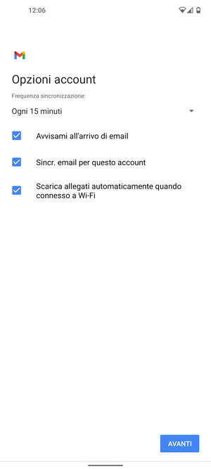 Seleziona AVANTI