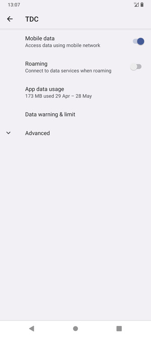 To change network if network problems occur, select Advanced