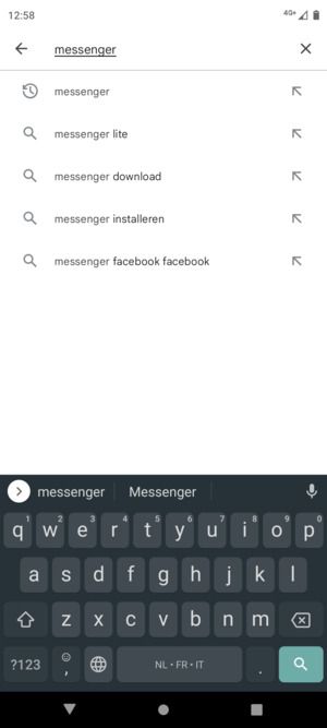Voer de app-naam in en selecteer Zoeken