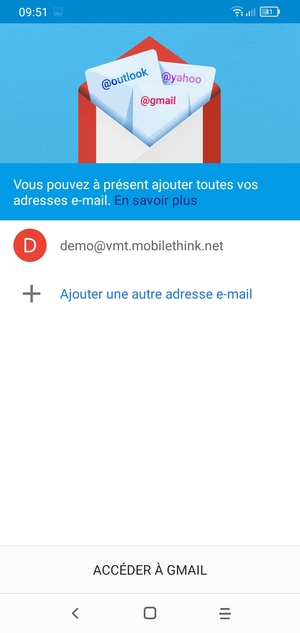 Sélectionnez ACCÉDER  À GMAIL
