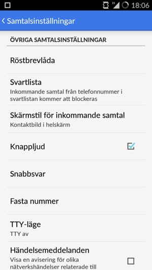 Scrolla ner och välj Röstbrevlåda