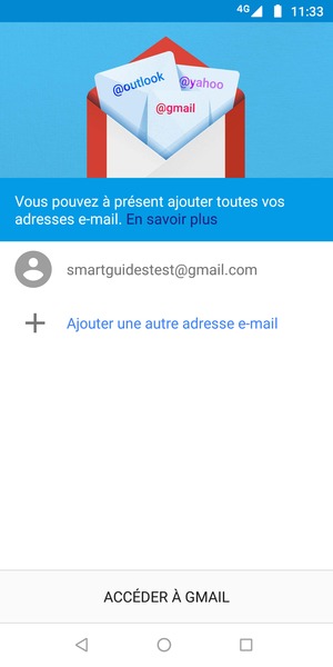 Sélectionnez ACCÉDER À GMAIL