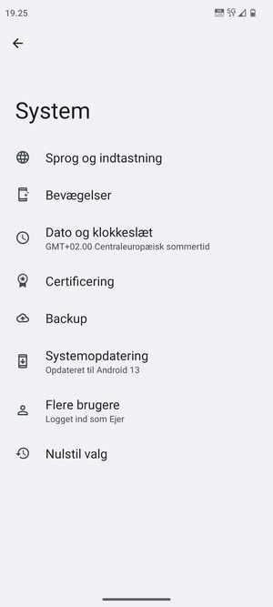 Vælg Systemopdatering