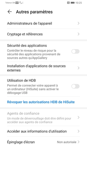 Sélectionnez Cryptage et références