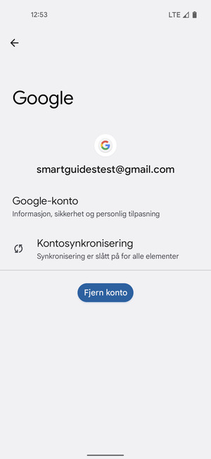 Velg Kontosynkronisering