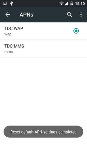 Your phone will reset to default Internet and MMS settings