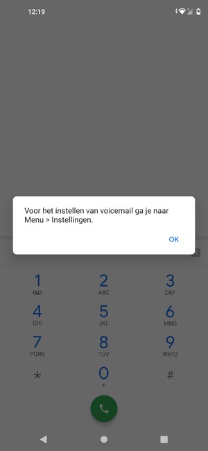 Als uw voicemail niet geïnstalleerd is, selecteert u OK