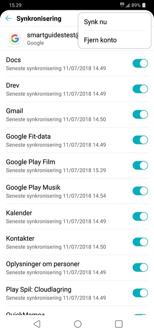 Vælg Synk nu