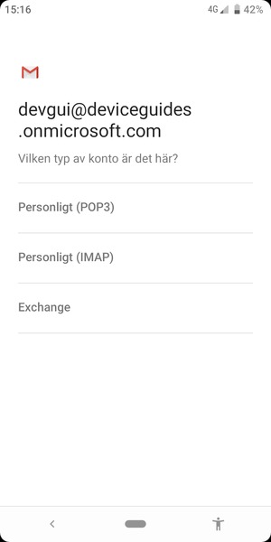 Välj Exchange