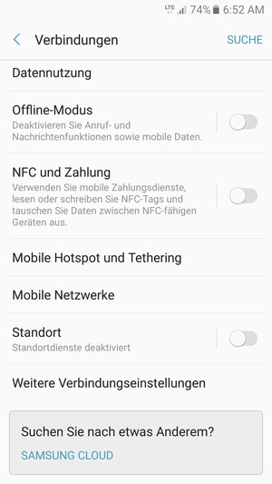 Scrollen Sie und wählen Sie Mobile Netzwerke