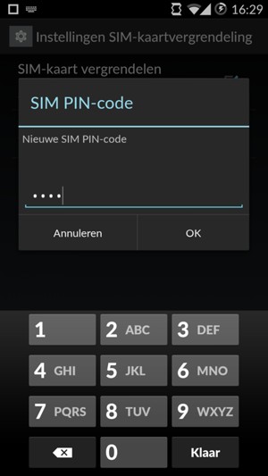 Voer uw Nieuwe SIM PIN-code in en selecteer OK