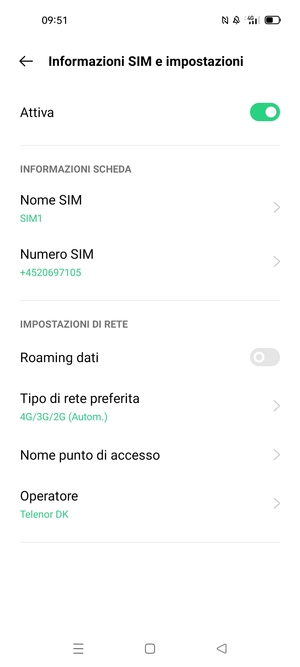 Seleziona Nome punto di accesso