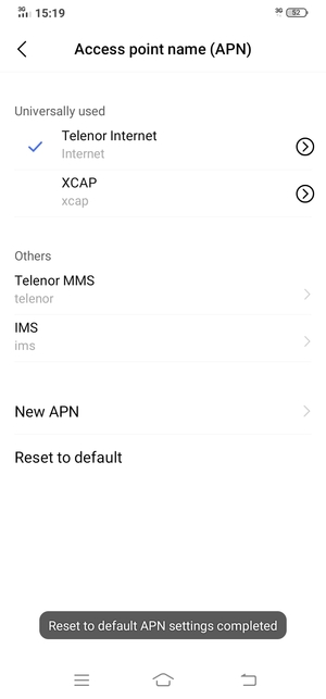 Select New APN