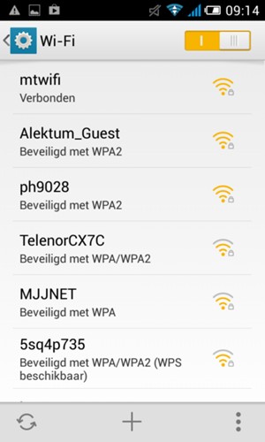U bent nu verbonden met het WiFi-netwerk