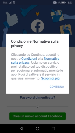 Seleziona CONTINUA