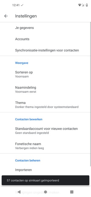 Uw contactpersonen worden opgeslagen naar uw Google-account en naar uw telefoon de volgende keer dat Google gesynchroniseerd wordt.