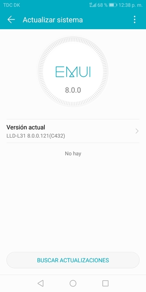 Si su teléfono está actualizado, verá la siguiente pantalla