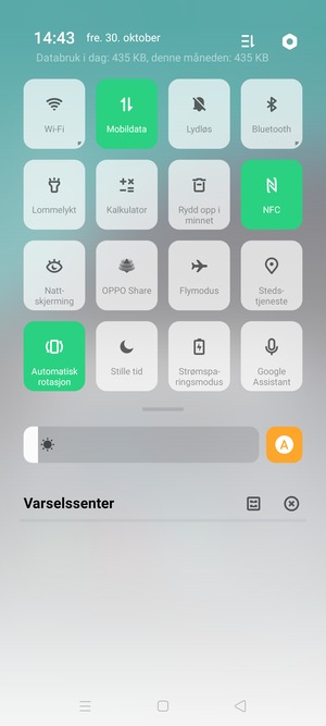 Slå på Strømsparingsmodus
