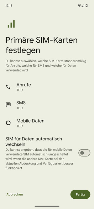 Wählen Sie Ihre bevorzugten Optionen und wählen Sie Fertig