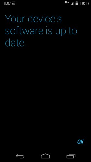 If your phone is up to date, you will see the following screen.