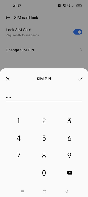 Enter Current SIM PIN and select OK
