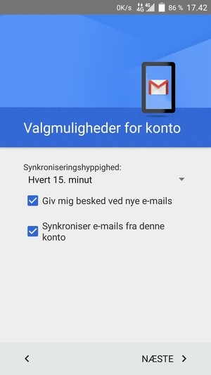 Vælg NÆSTE