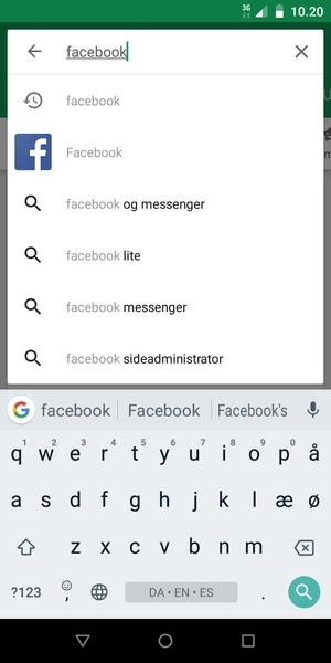 Indtast navnet på appen og vælg Søg