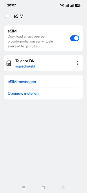 Uw eSIM is nu geactiveerd