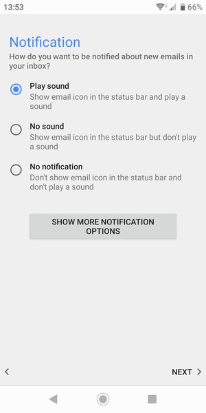 Select your preferred option and select NEXT
