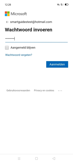 Voer uw wachtwoord in en selecteer Aanmelden