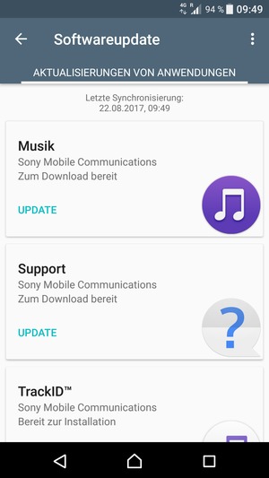 Wählen Sie SYSTEMUPDATES