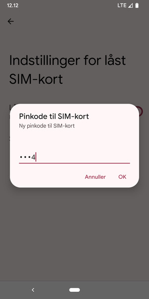 Indtast din Nye pinkode til SIM-kort og vælg OK