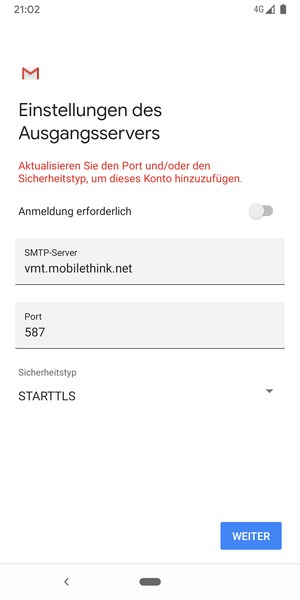Wählen Sie Sicherheitstyp