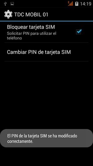 El PIN de la tarjeta SIM ha sido cambiado