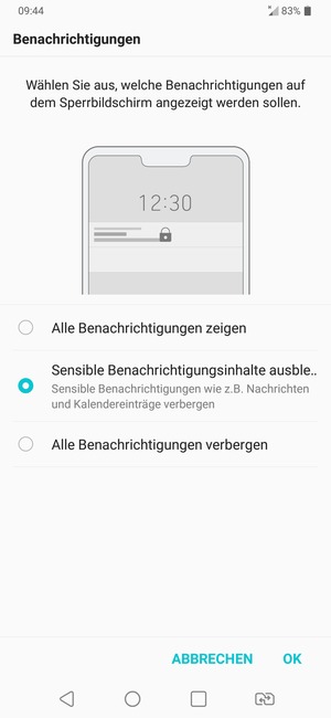 Wählen Sie die gewünschte Option und wählen Sie OK