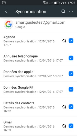 Vos informations seront synchronisées