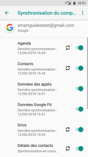 Vos informations seront synchronisées