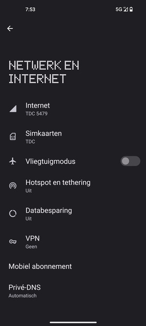 Selecteer Hotspot en  tethering