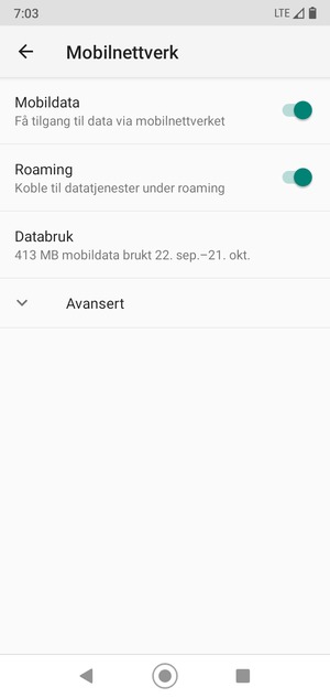 Slå Roaming på eller av